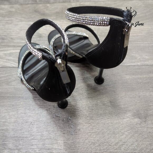 Marc Fisher Jeweled Ankle Strap Heels Size 5.5 - Picture 7 of 7